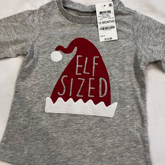 “Elf Sized” gray long sleeve tee - 12 months (NWT) - Picture 2 of 2